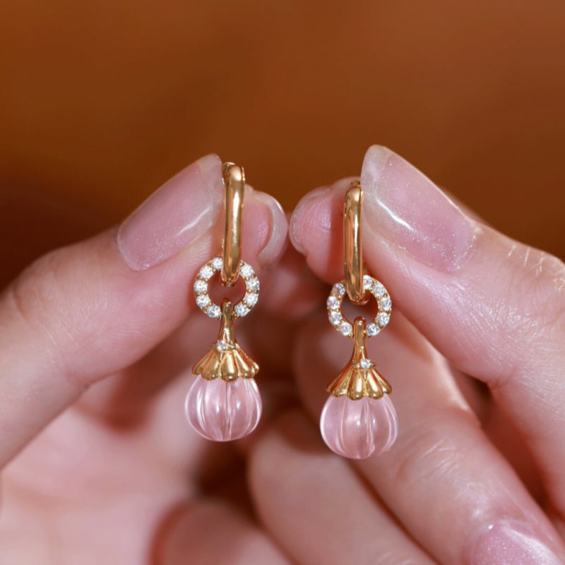 Flacon de parfum en quartz rose et quartz clair – Amour et Clarté