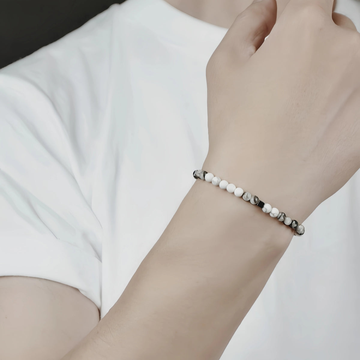 Thin Natural Stone Bracelet for Men & Women - Earth Energy & Minimal Daily Wear