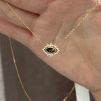 Collier Œil de Tigre naturel mauvais œil - Bloque l'énergie négative et éloigne les mauvais esprits