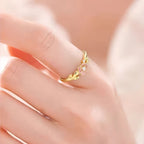 Bague rose en émail lumineux - Bague Amour
