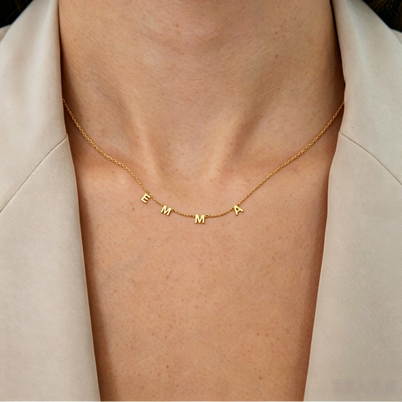 Sterling Silver 18K Gold Plated 26 Letter Custom Necklace Minimalist Versatile Personalized Name Choker