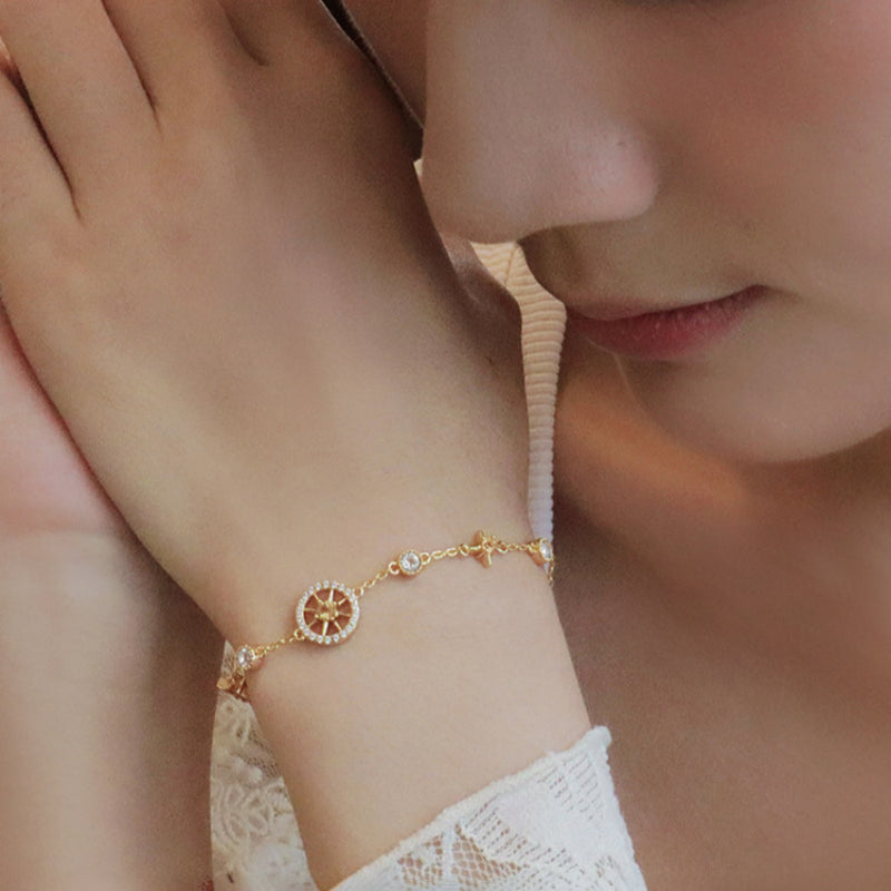 Bracelet Citrine Boussole Stellaire - Énergie Positive et Orientation