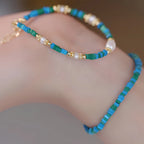 Turquoise & Pearl Stackable Bracelet - Protection & Inner Peace