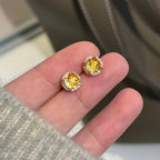 Boucles d'oreilles citrine taille « feu d'artifice » – Attirent richesse et carrière, énergie super étincelante