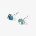 Asymmetric Day and Night Oil Painting S999 Earrings - Passion and Calm