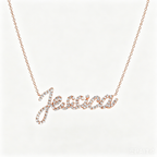 Custom Pave Diamond Name Necklace | Minimalist Luxury 925 Sterling Silver Letter Necklace