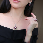 Purple Freshwater Pearl Jewelry Set - Nobility & Gentleness