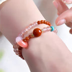 Natural Nanhong Agate Double/Triple-layer Bracelet - Fortune & Good Luck