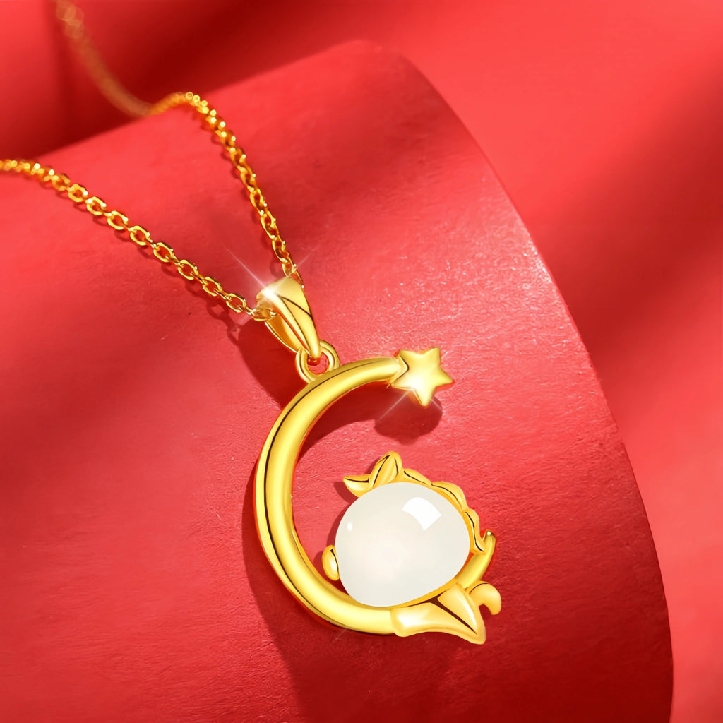 Hetian Jade Chinese Zodiac Necklace - Peace and Blessings All the Time