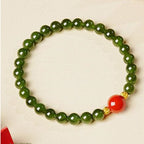 Bracelet en jade Hetian naturel Lotus Éclat Pur