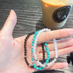 Vintage  Natural Gemstone  Beaded Bracelet - Clarity & Peace