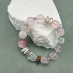 Rose Quartz & Snow Phantom & Pearl Bracelet – Attract Love, Soothe Emotions
