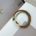 Natural Hetian Jade & Sandalwood Bracelet– Ground Spirit, Purify Aura, Attract Peace
