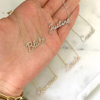 Custom Pave Diamond Name Necklace | Minimalist Luxury 925 Sterling Silver Letter Necklace