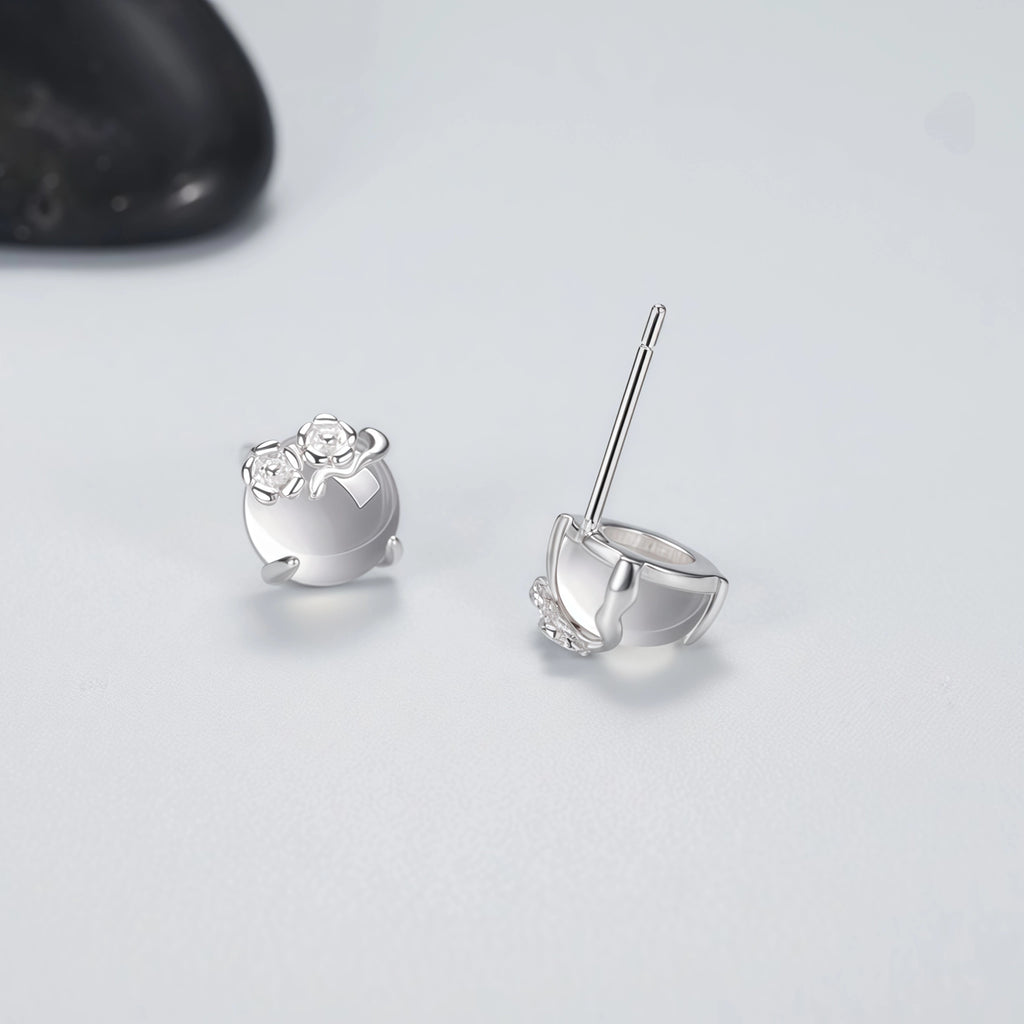 Plum‑Blossom Chalcedony Sterling Silver 3‑Piece