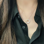 Gold-Tone Intertwined Circle Pendant Necklace | Elegant Birthday Jewelry