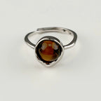 Natural Tiger Eye Stone Ring, Irregular Lucky Bean Girl Ring