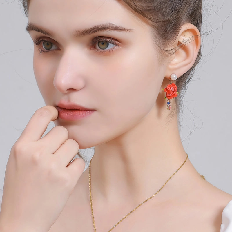 Boucles d'oreilles rose perle naturelle Boucles d'oreilles de luxe françaises