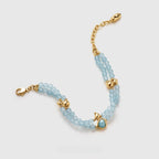 Bracelet porte-bonheur double couche aigue-marine - Souhait de l'océan