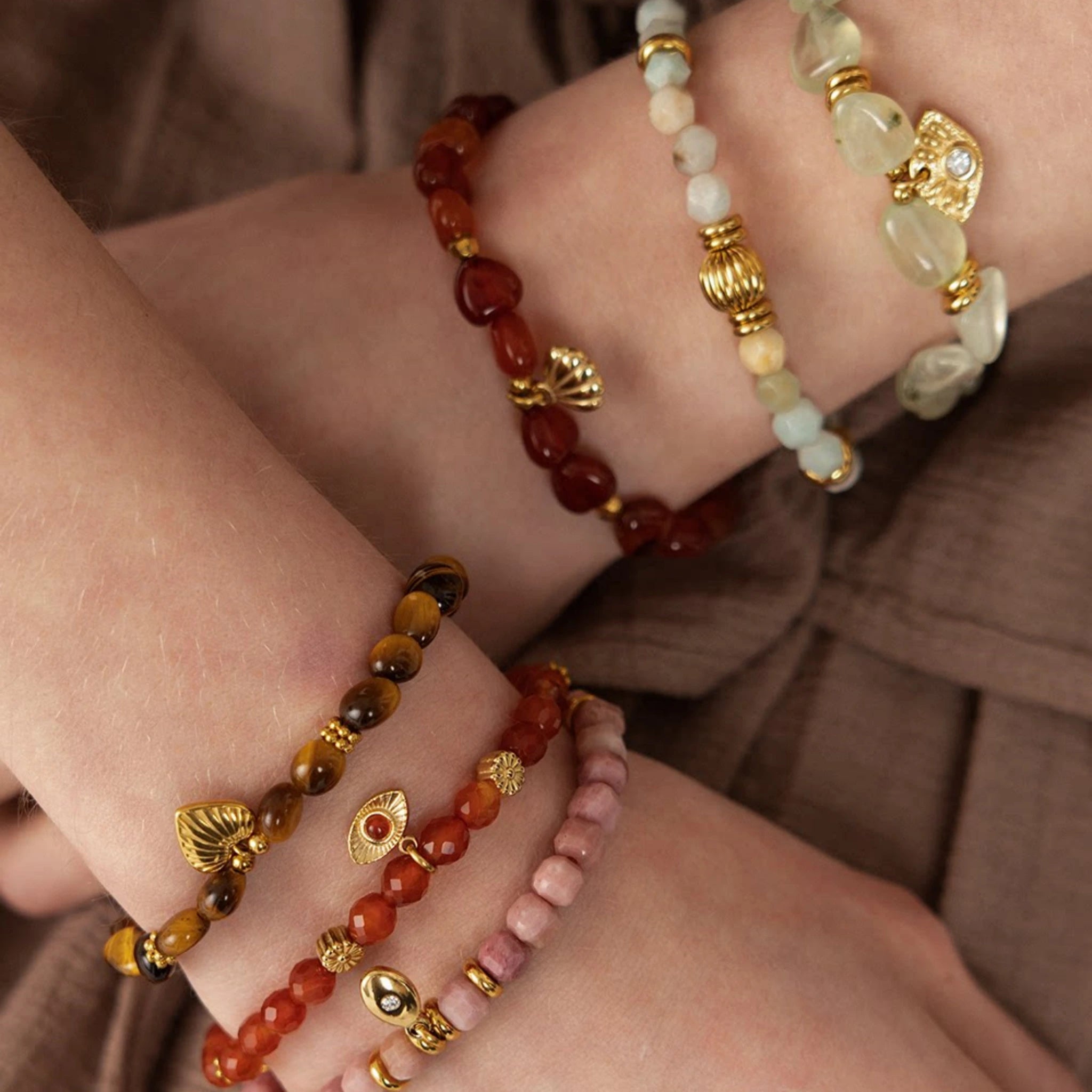 Original Niche-style Beaded Stretch Bracelet - Abundance, Peace and Self-acceptance