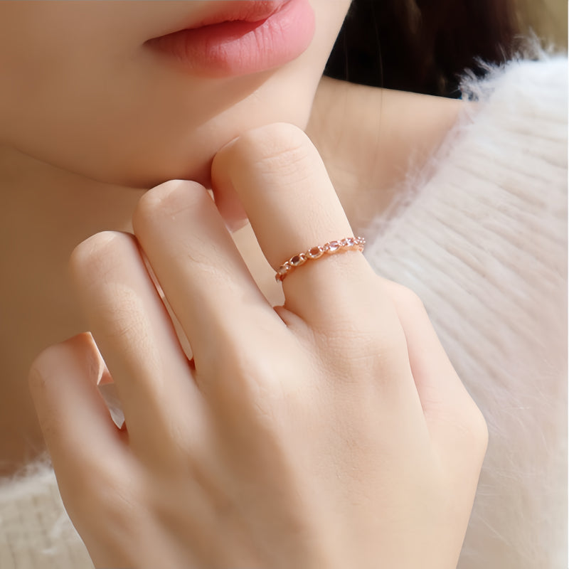 Bague Quartz Rose – Cœur Ouvert, Attire l'Amour, Épanouissement Printanier