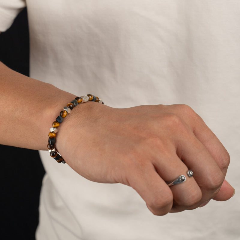 Natural Tiger Eye Bracelet — Neutral Vintage Style, Versatile for All Looks