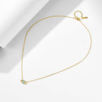 Devil's Eye Necklace, Pure Silver Zircon Vintage Collarbone Chain