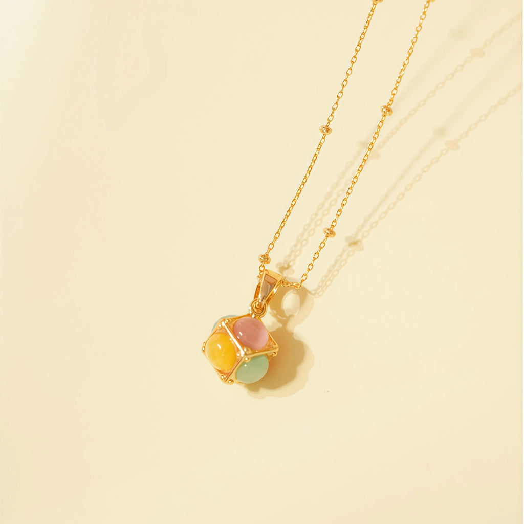 Collier Sakura en jade Hetian