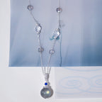 Ensemble Collier et Boucles d'Oreilles Pierre de Lune Grise & Quartz Transparent – Apaise les Émotions, Purifie l'Aura