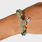 Bracelet de jade serpentin naturel Renouveau du lotus