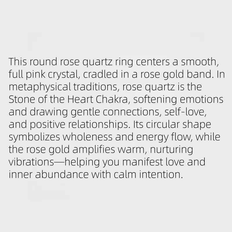 Dainty Rose Quartz Love Energy Crystal Ring