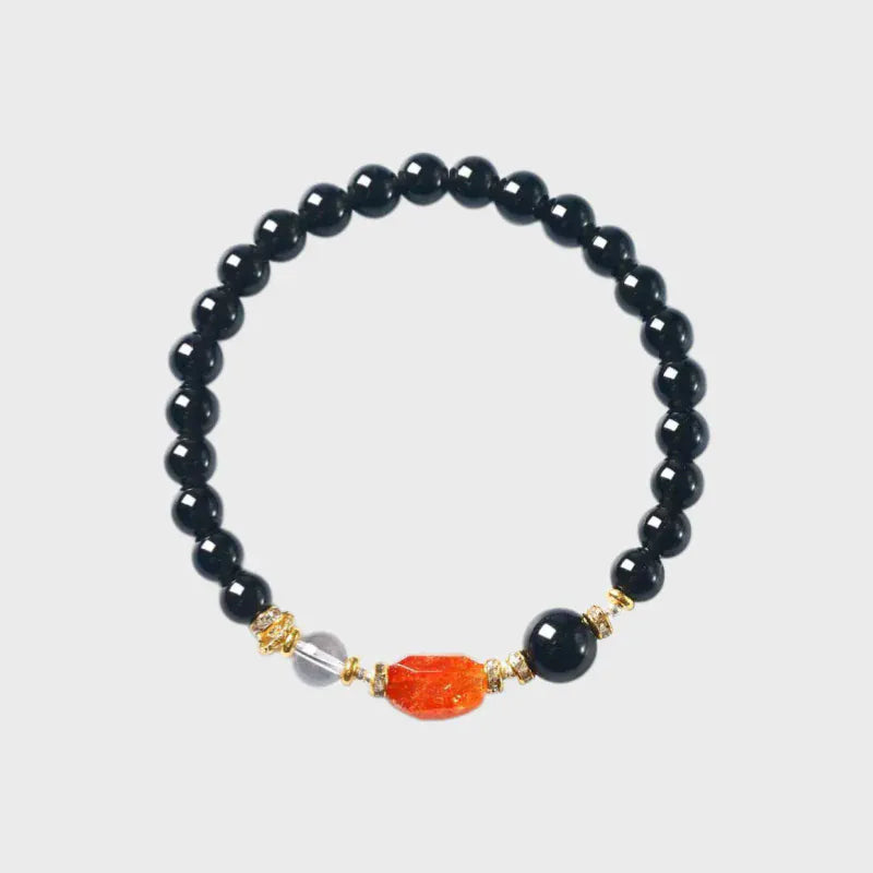 Water Fire Balance Natural Obsidian Bracelet