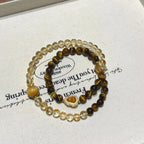 Yellow Tiger Eye Crystal Double Circle Bracelet - Wealth and Career Bracelet