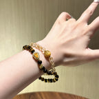 Yellow Tiger Eye Crystal Double Circle Bracelet - Wealth and Career Bracelet
