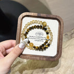 Yellow Tiger Eye Crystal Double Circle Bracelet - Wealth and Career Bracelet