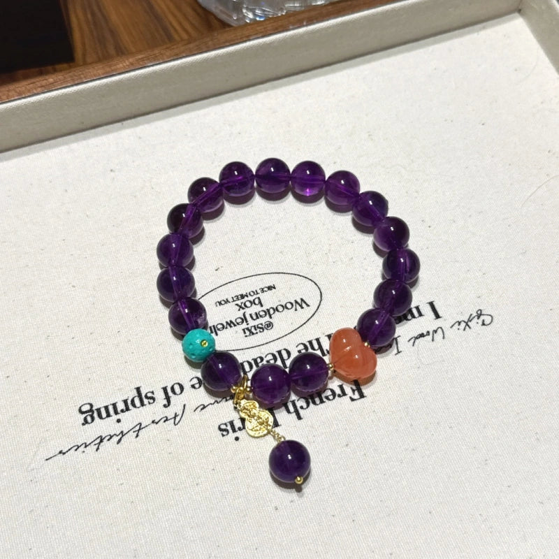Bracelet « Muguet » en Améthyste naturelle – Sagesse ouverte, Attire les bienfaiteurs