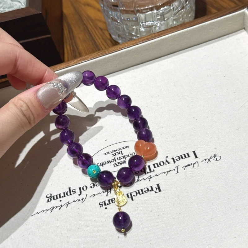 Bracelet « Muguet » en Améthyste naturelle – Sagesse ouverte, Attire les bienfaiteurs