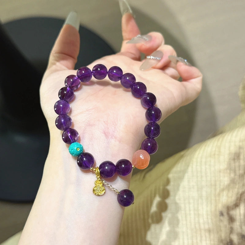 Bracelet « Muguet » en Améthyste naturelle – Sagesse ouverte, Attire les bienfaiteurs