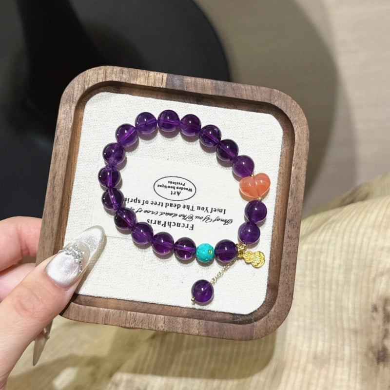 Bracelet « Muguet » en Améthyste naturelle – Sagesse ouverte, Attire les bienfaiteurs