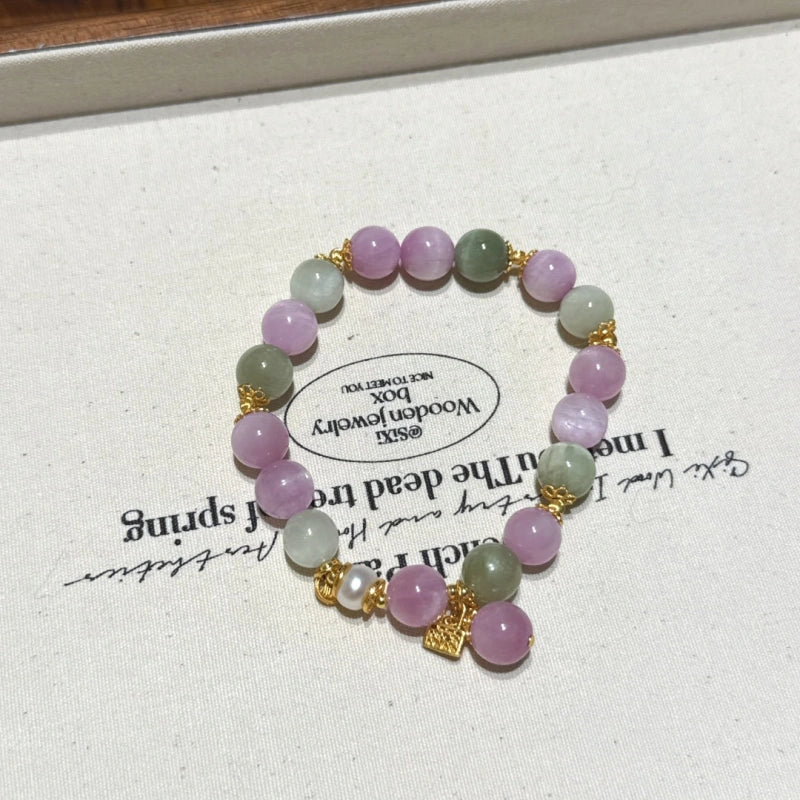 Kunzite & Green Hiddenite Bracelet-Soothe Internal Struggle
