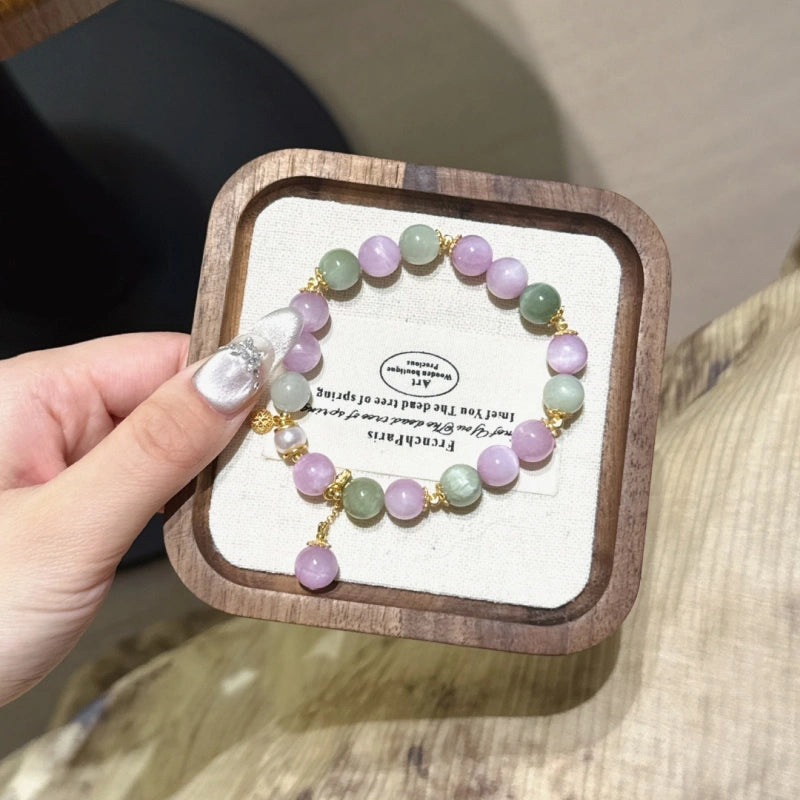 Kunzite & Green Hiddenite Bracelet-Soothe Internal Struggle