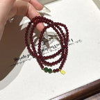 Garnet and Jadeite Multi Loop Bracelet-Boost Vitality Build Inner Confidence