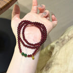Garnet and Jadeite Multi Loop Bracelet-Boost Vitality Build Inner Confidence