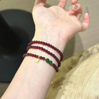 Garnet and Jadeite Multi Loop Bracelet-Boost Vitality Build Inner Confidence