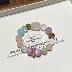 Pastel Rose Quartz Multi-Gem Freeform Bracelet-All-Round Protection