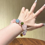 Pastel Rose Quartz Multi-Gem Freeform Bracelet-All-Round Protection