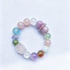 Pastel Rose Quartz Multi-Gem Freeform Bracelet-All-Round Protection