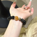 Silver Obsidian & Flower Agate Bracelet-Dispel Inner Turmoil