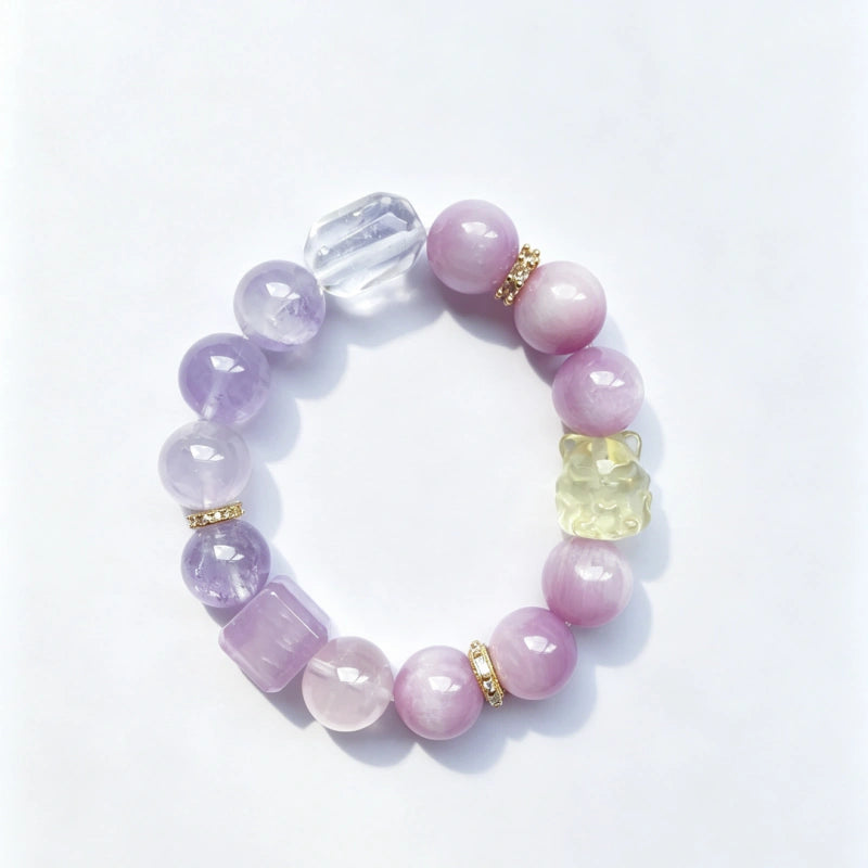 Kunzite & Amethyst Nine-Tailed Fox Bracelet- Sweet Connections
