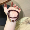 Garnet Multi‑Loop Bracelet-Wealth Manifestation Bold Breakthrough